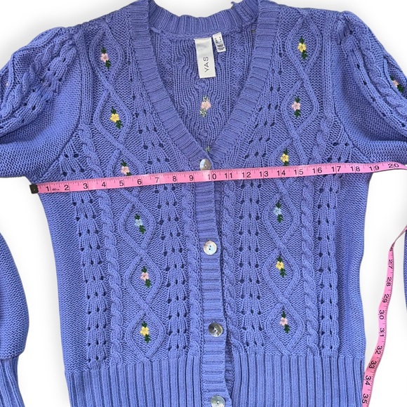 YAS Ditta Embroidered Pointelle Cardigan - Picture 3 of 12
